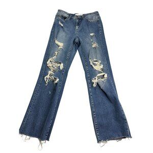 Flying Monkey Congratulations Distressed High Rise Ankle Straight Jeans Size 27